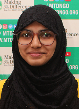Ayesha Shaikh — Volunteer, Making The Difference NGO
